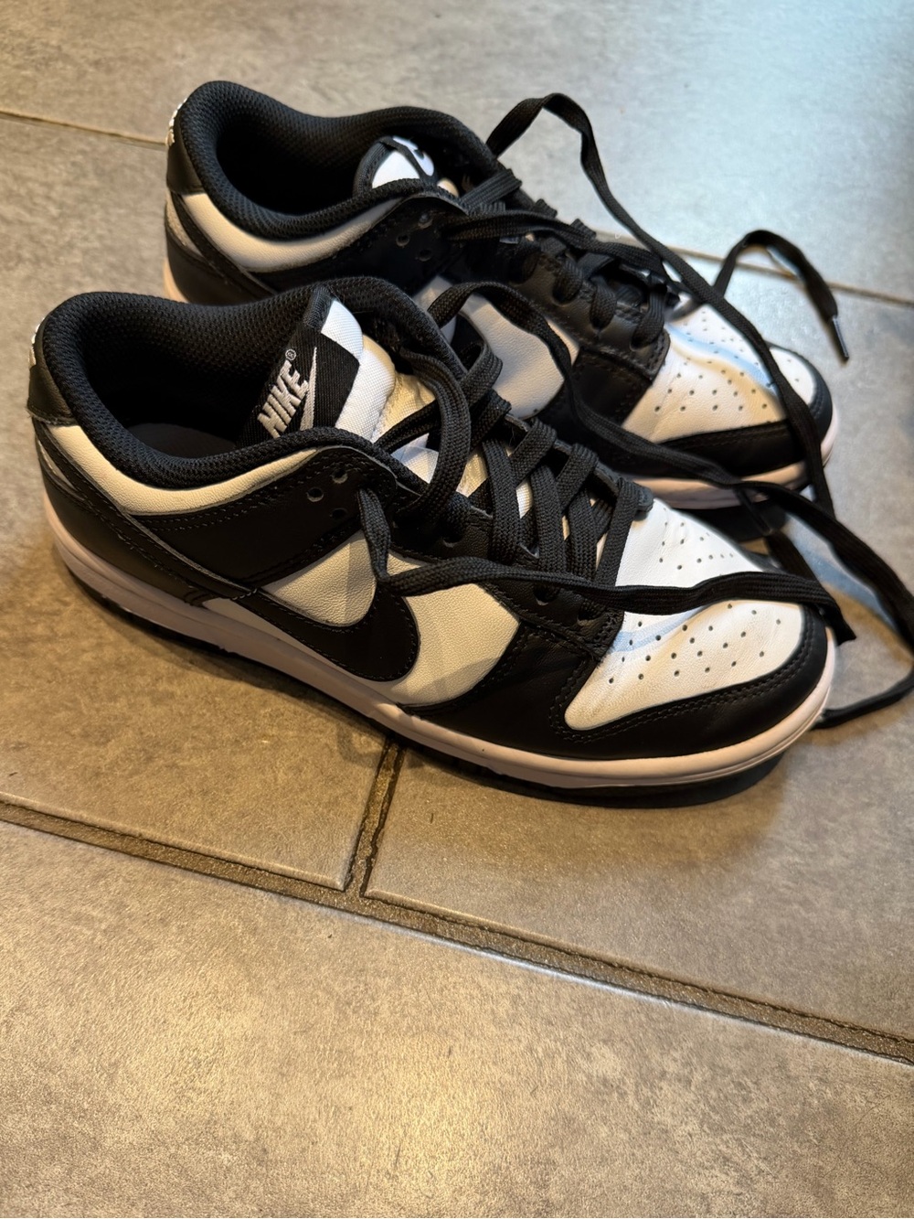Women’s black-white-black Nike Dunk Low